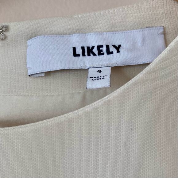 Likely Mallory Flounce-Sleeve Mini Dress in White Bridal Size 4 Gently Used - Picture 5 of 6